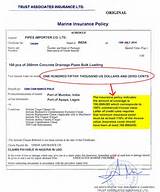 Pictures of Insurance Policy Under Letter Of Credit
