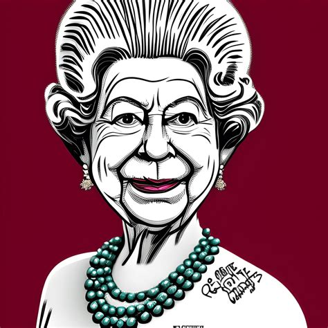 Queen Elizabeth Ii Full Body Caricature Graphic Novel · Creative Fabrica