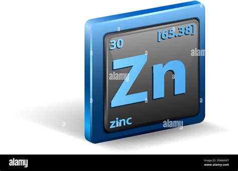 Zinc Chemical Element Chemical Symbol With Atomic Number And Atomic