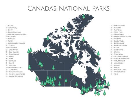 Canada National Park Poster Canada National Parks Map Map Etsy