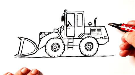 How To Draw A Excavator Easy Youtube
