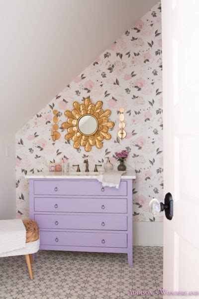 Winters Gorgeous Floral Wallpaper Bathroom Reveal Addisons Wonderland