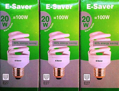 E Saver Cfl Full Spiral Energy Saving Light Bulbs 20w 100 Watt