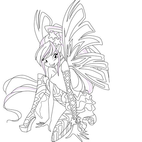 Touch device users, explore by touch or with swipe gestures. Winx Club Stella Sirenix Coloring Pages