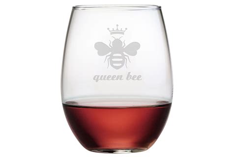 They turned out much better than expected. S/4 "Queen Bee" Stemless Wineglasses | Wine glass set ...