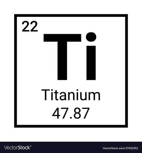 Titanium Periodic Element Icon Symbol Royalty Free Vector