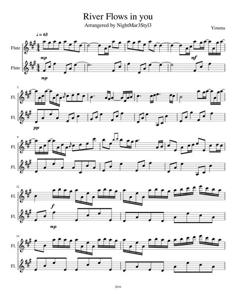 Are you looking for piano sheet music free to play your piano music ? River Flows in You Sheet music for Flute | Download free in PDF or MIDI | Musescore.com