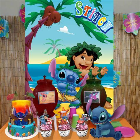 Buy Stitch Backdrop Lilo And Stitch Party Decorations Birthday