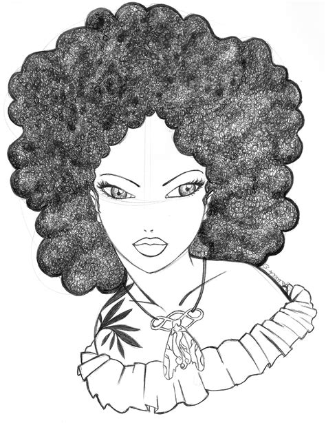 Angela wears her funny afro which gives her a poetic look. | Coloring