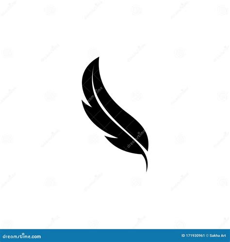 Feather Logo Design Vector Icon Template Download Stock Vector