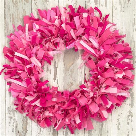 How To Make A Rag Wreath For Valentines Day Diy Valentines Day