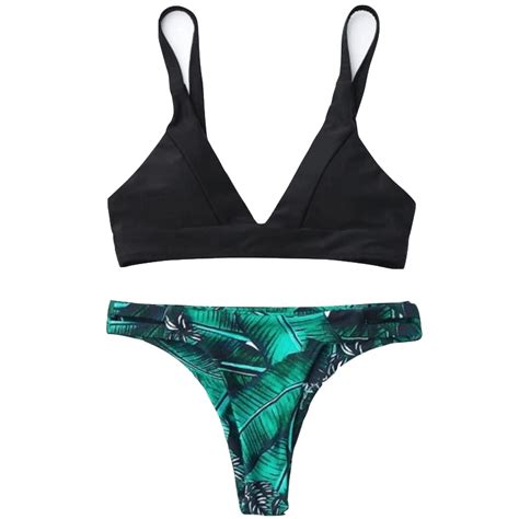 Buy 2018 Sexy Thong Bikini Set Push Up Swimsuit Women