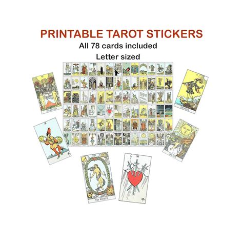 Tarot Stickers Printable Tarot Journaling Instant Download Etsy