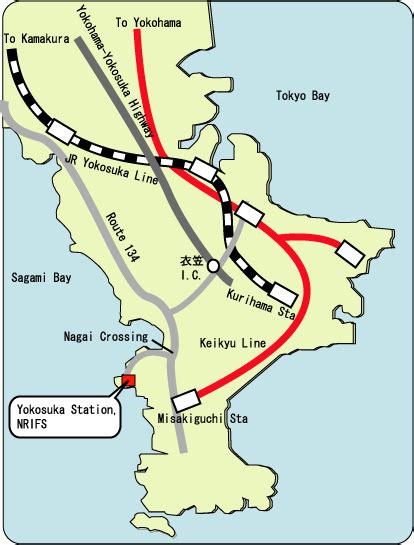 See a google map of the yokosuka line: Access