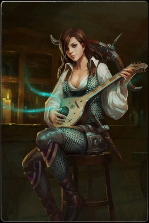 Rpg Female Character Portraits Character Portraits Bard Dungeons And Dragons Characters