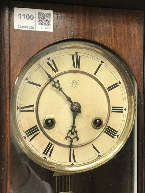 Late 19th Century Walnut Cased Vienna Style Wall Clock With Eagle And