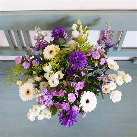 Mixed Flower Bouquet In Shades Of Purple And Violet Cloverhome