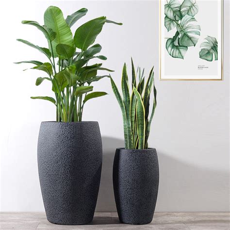 Accentuate your garden with plant pots in quirky shapes, while indoor & outdoor plant pots help breathe life in your space. Large Clay Plant Pots Garden Flower Pots Textured Gray ...