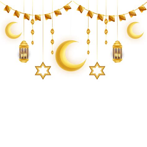 Gambar Tanglung Bingkai Sempadan Hiasan Ramadan Kareen Emas Dengan Gaya