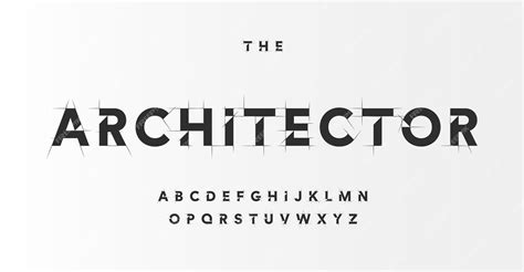 Premium Vector Architectural Project Font Technical Draw Style