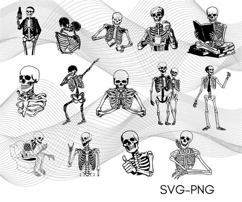 SKELETON SVG Skeleton Svg Bundle Skeleton Clipart Halloween Svg