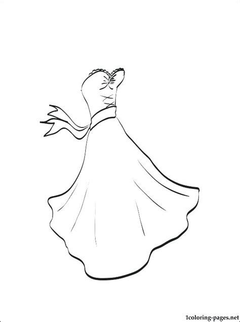 Prom Dress Coloring Pages At Free Printable