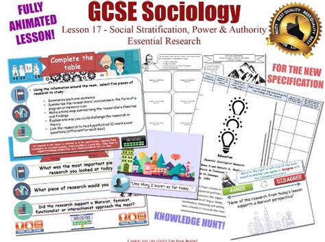 Social Stratification 20 Lessons Gcse Sociology Power And Authority