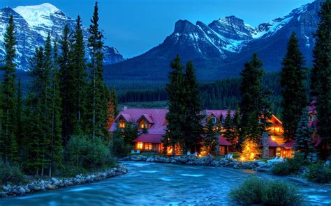 Hdr Landscapes Nature Rivers Mountians Trees Forests Sky Night