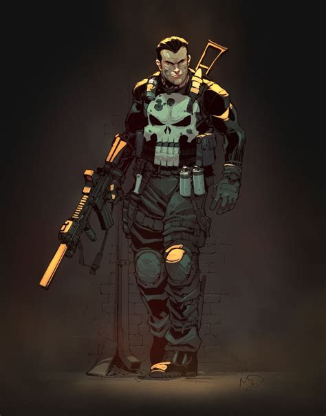 Punisher By Yinfaowei Illustration 2d Cgsociety Punisher Comics