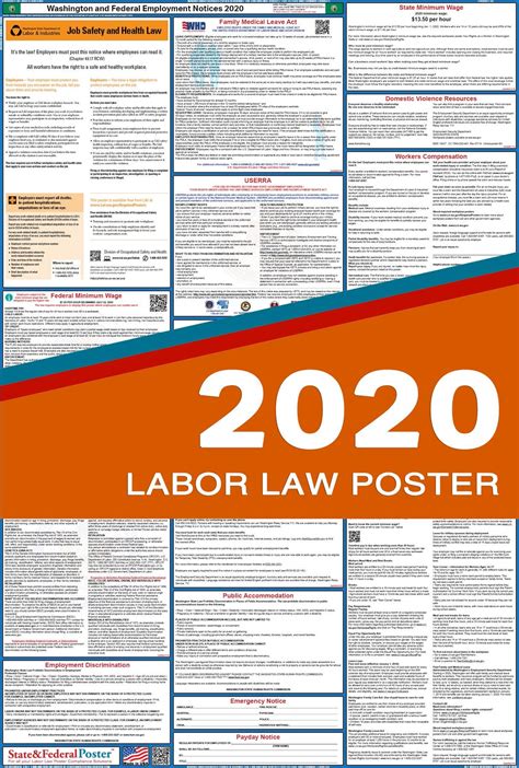 buy 2022 washington labor law posters laminated all in one state and federal approved osha