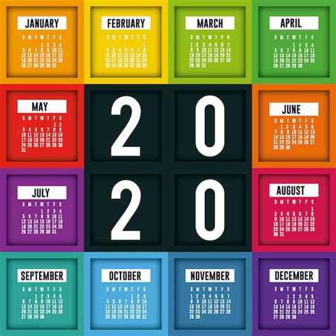 Premium Vector 2020 Calendar Planner With Frames Vector Design