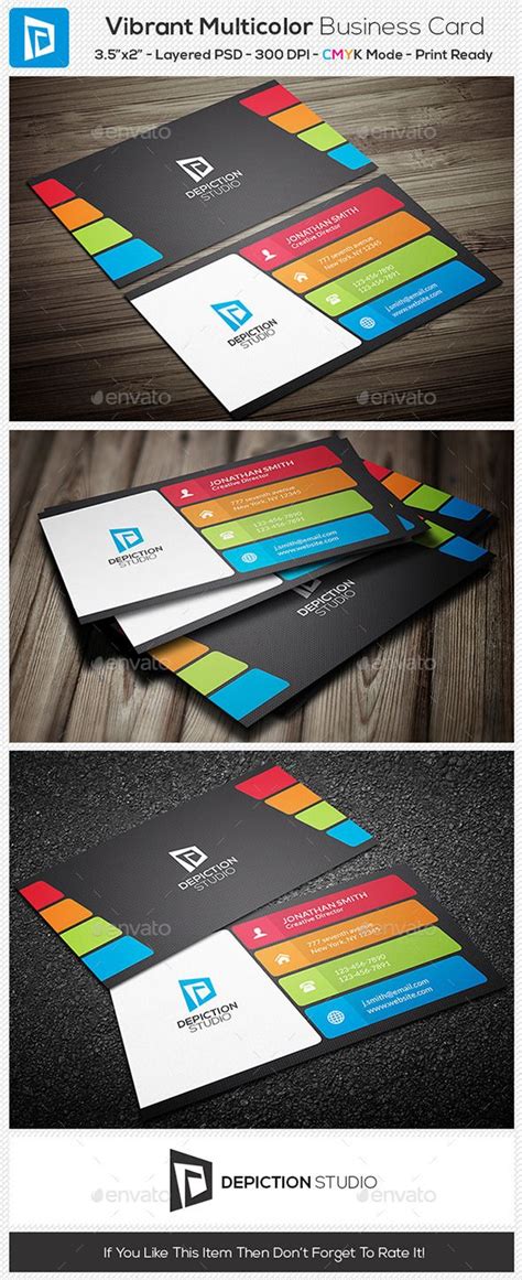 Vibrant Multi Color Business Card Template Business Cards Creative