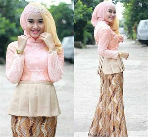 Model Kebaya Wisuda Warna Peach Mode Wanita Model Pakaian Hijab