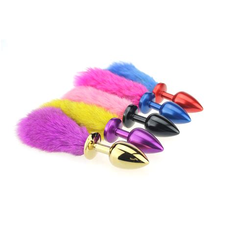 5 Color Rabbit Ball Tail Metal Anal Plug Butt Plugs Tails Sex Toys