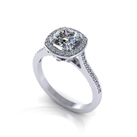Cushion Halo Engagement Ring Jewelry Designs
