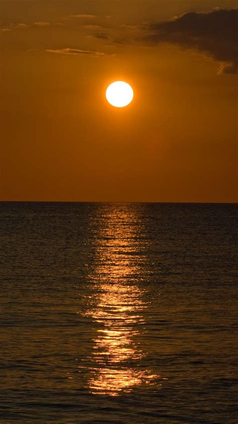 Download Wallpaper 800x1420 Sea Horizon Sunset Dark Iphone Se5s5c