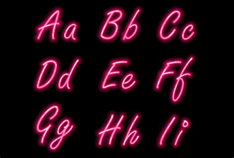 Neon Alphabet Font In Pink Color Part 1 533284 Vector Art At Vecteezy