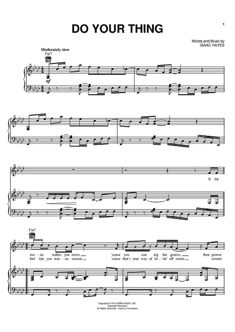 Do Your Thing Sheet Music By Isaac Hayes For Pianovocalchords