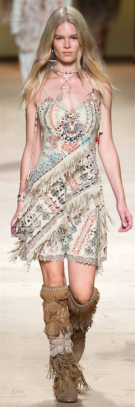 Etro Spring 2015 Collection Fringe Dress And Moccasins