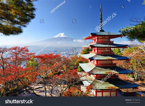 Mt Fuji Fall Colors Japan Stock Photo 147744218 Shutterstock