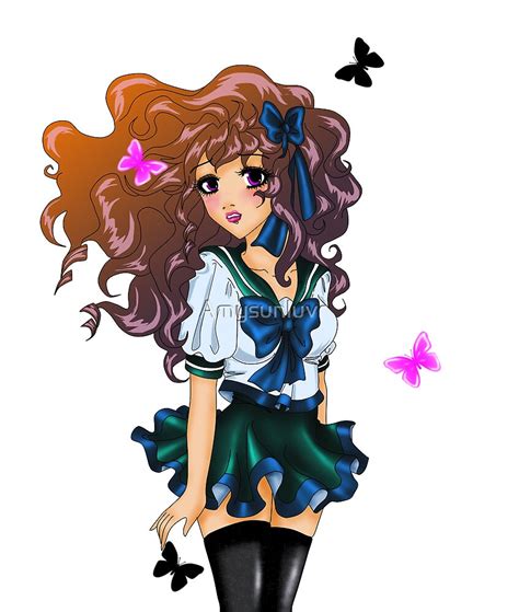 Cute Anime School Girl By Amysunluvr Redbubble