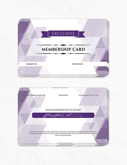 Printable Membership Cards Free Template