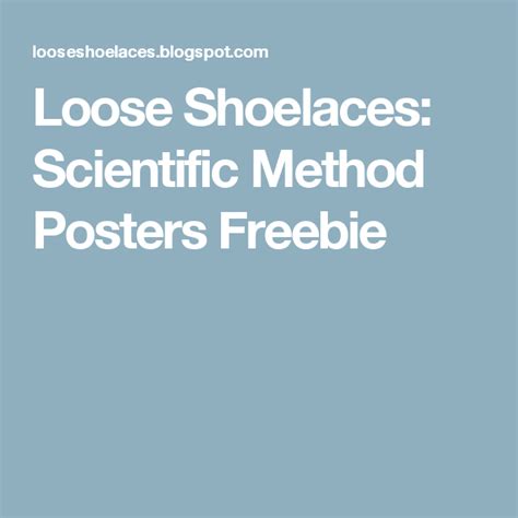 Loose Shoelaces Scientific Method Posters Freebie Scientific Method