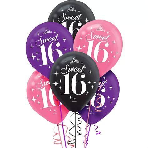 Celebrate Sweet 16 Balloons 6ct Party City