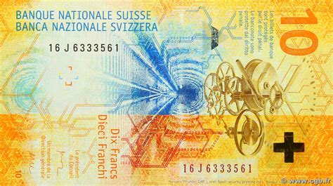 10 Francs Switzerland 2016 P75c B800101 Banknotes