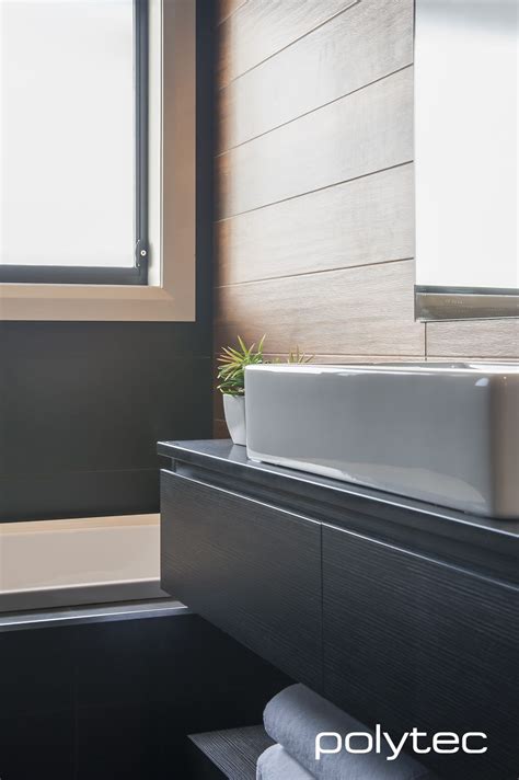 Polytec does not guarantee exact colour matches across product. Black Wenge | Black vanity bathroom, Bathroom photos ...