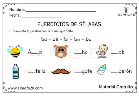 Cuadernillo Completa La Sílaba Que Falta El Profe 20