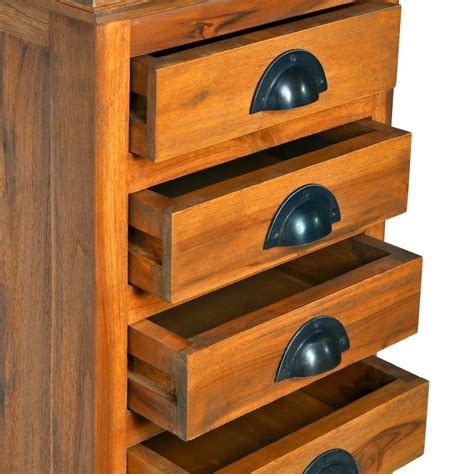 Solid Teak Wood 10 Drawer Cabinet Complete Storage Solutions