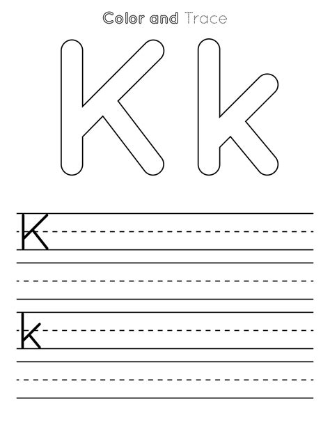 K Letter Tracing Worksheet Uppercase And Lowercase Letter Or Alphabet