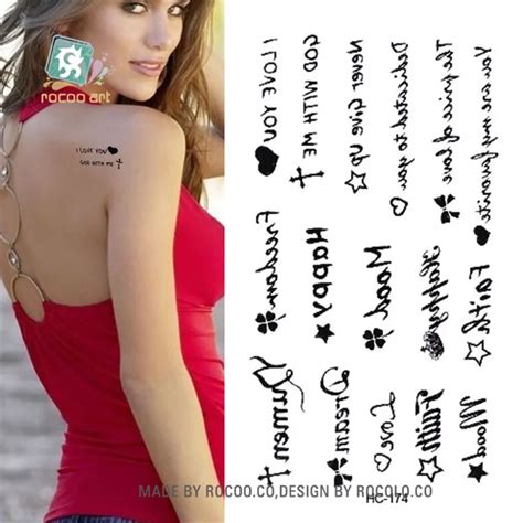 Body Art Waterproof Temporary Tattoos Paper For Men And Women Sex Simple Letter Design Small